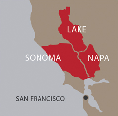Napa appellations map